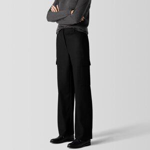 Eileen Fisher Felted Wool Jersey Cargo Pant in black XS NWOT